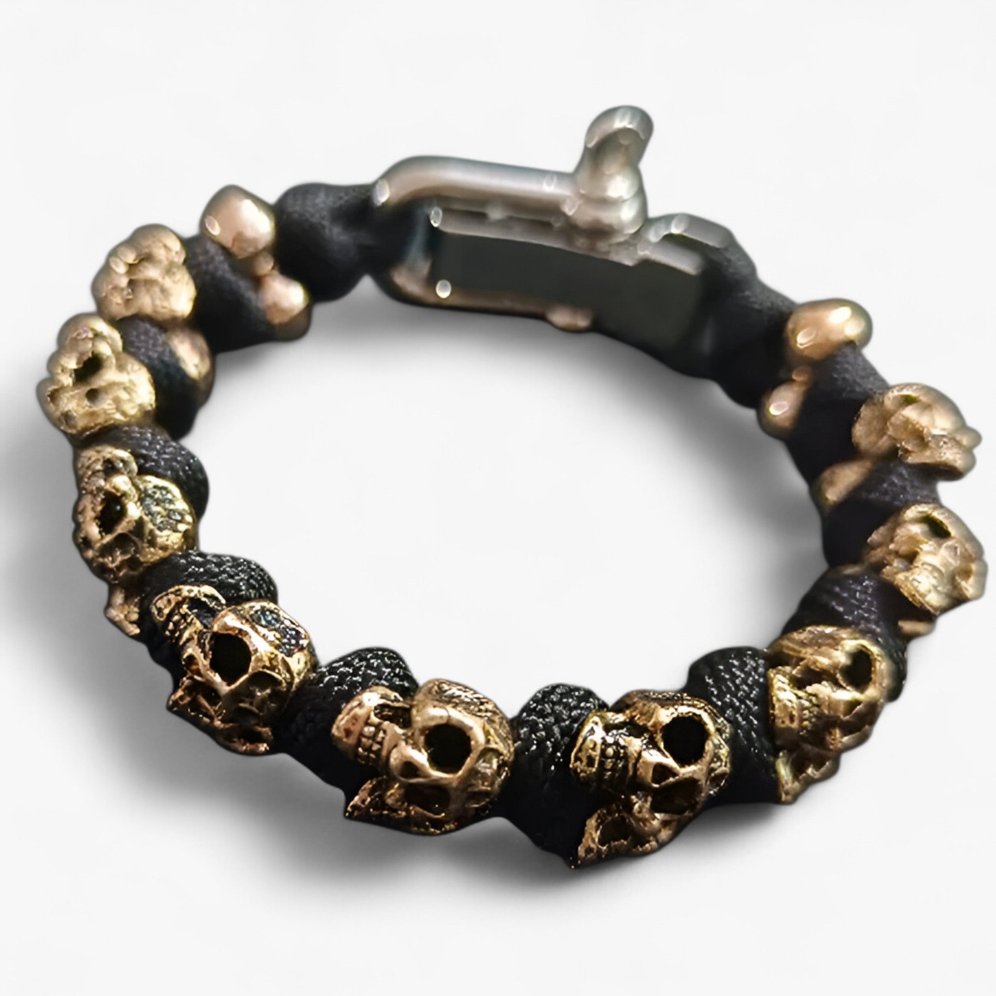 URGO™ | Bracciale Premium Paracord con Teschio d'Argento dell'Esercito - Nero - bracelet for men BRACELETS mens bracelet - Concept Palermo